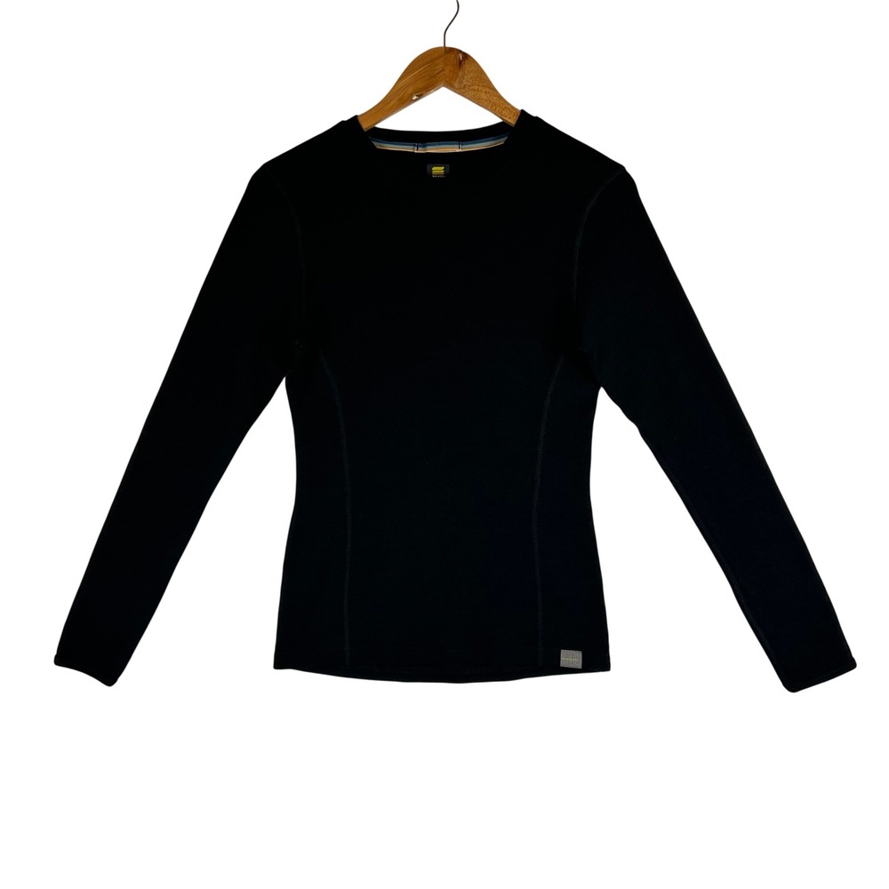 Meriwool Layers 250g Merino Wool Midweight Base Layer Top Black Womens Medium